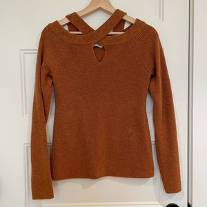Soft Surroundings cross-neck wool sweater